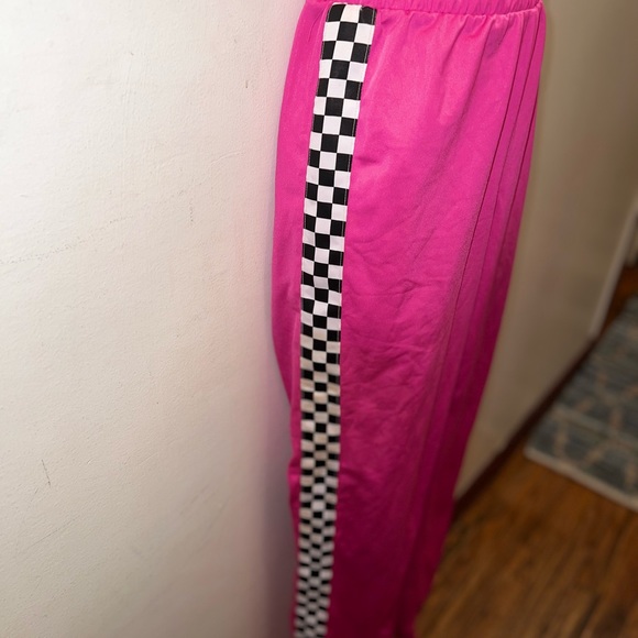 Forever 21 Hot Pink Checkered Joggers/ Sweatpants - Picture 2 of 7